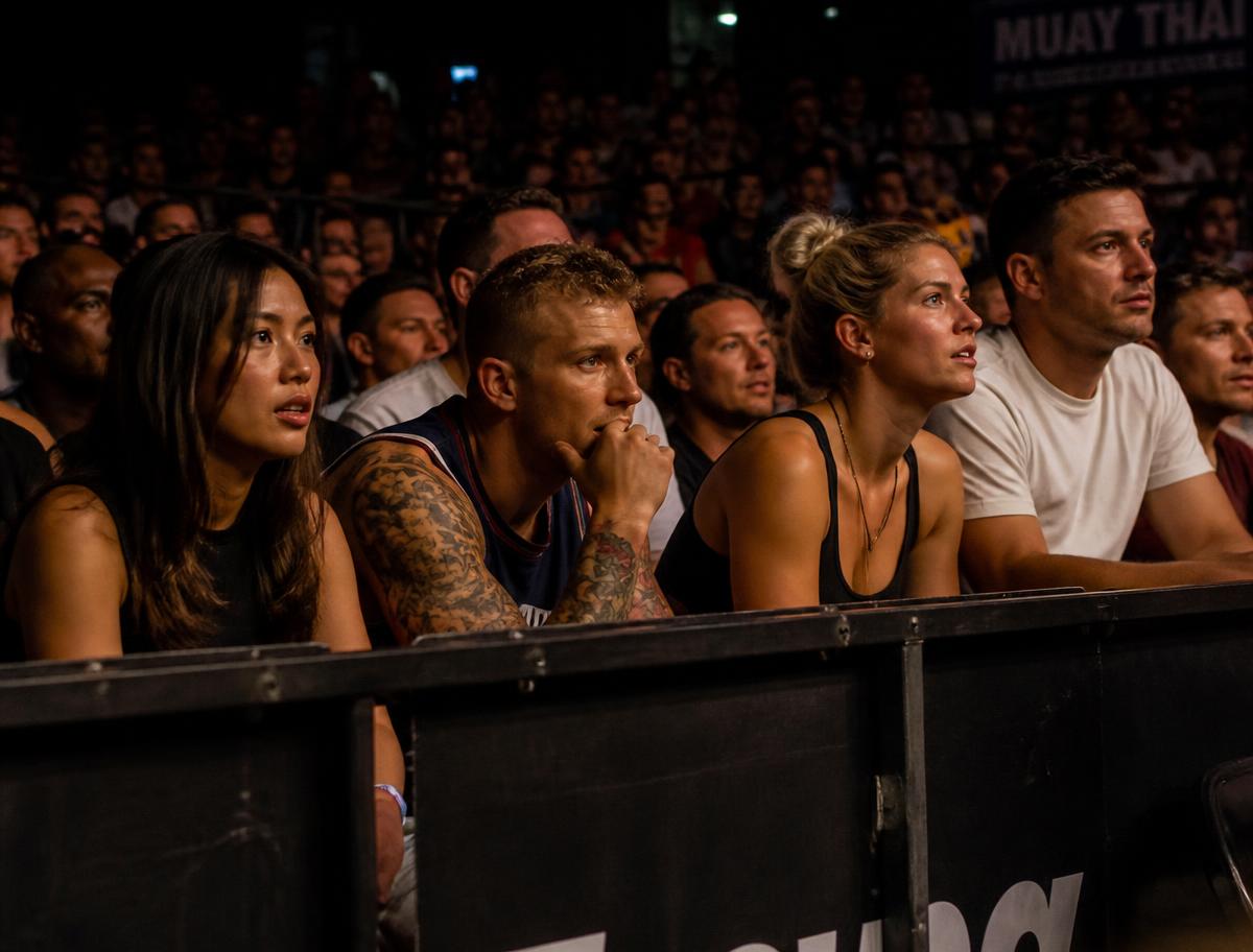 Regular spectators watching a bout from ringside seats